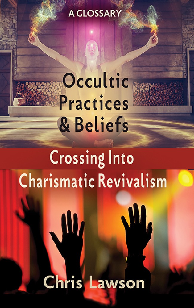 Occult yoga practitioner raising hands and Christian charismatic revival crowd with hands raised.