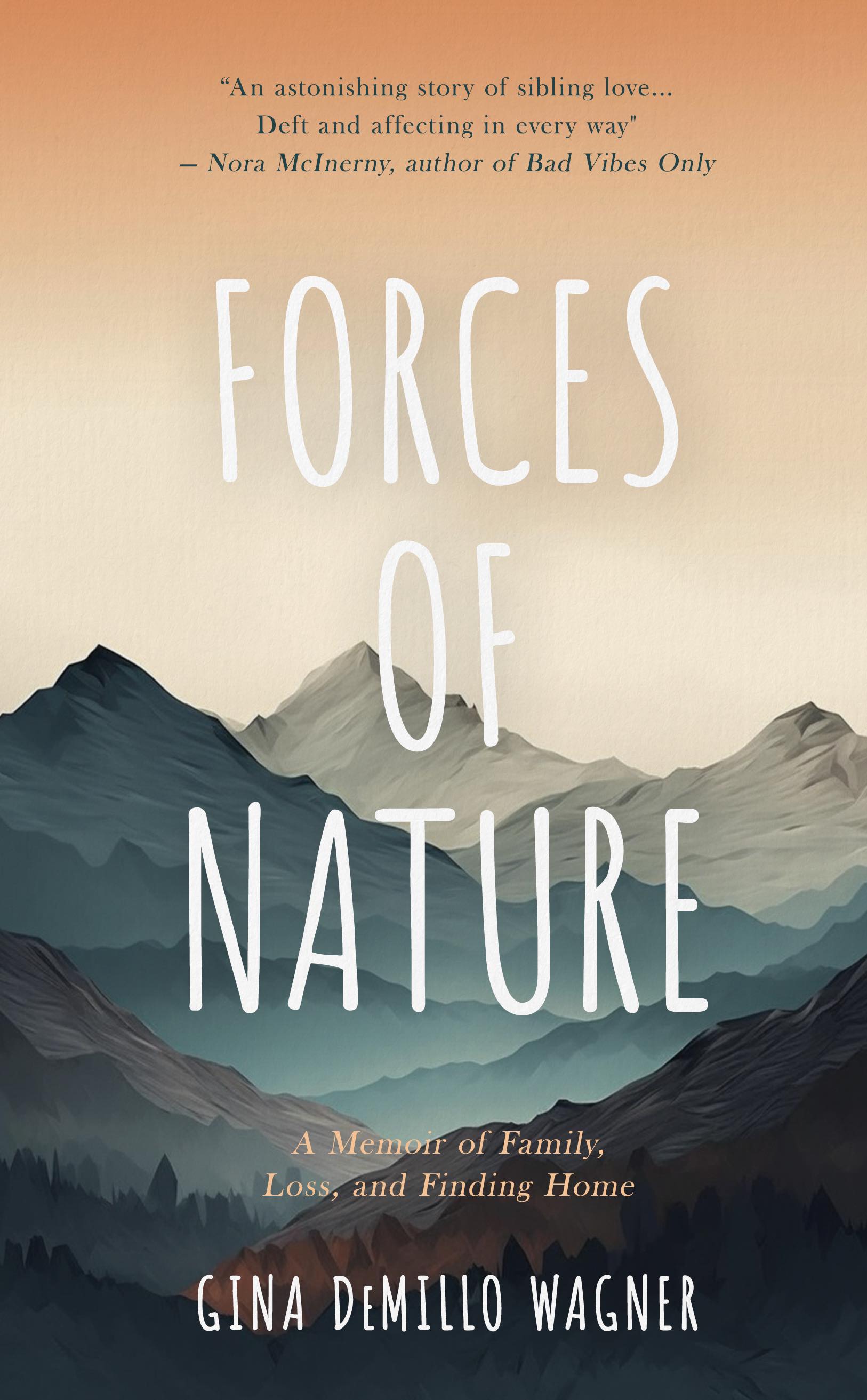 Image of book cover with mountain scenery and words Forces of Nature