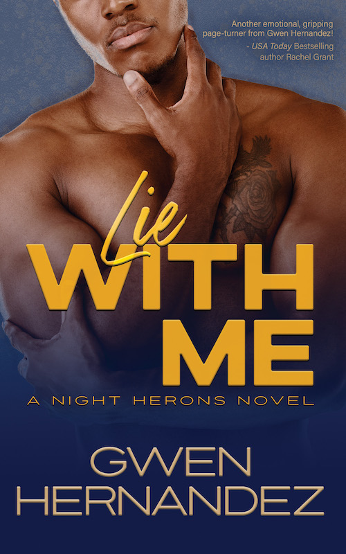 cover of Lie With Me, with shirtless man with brown skin, holding his chin