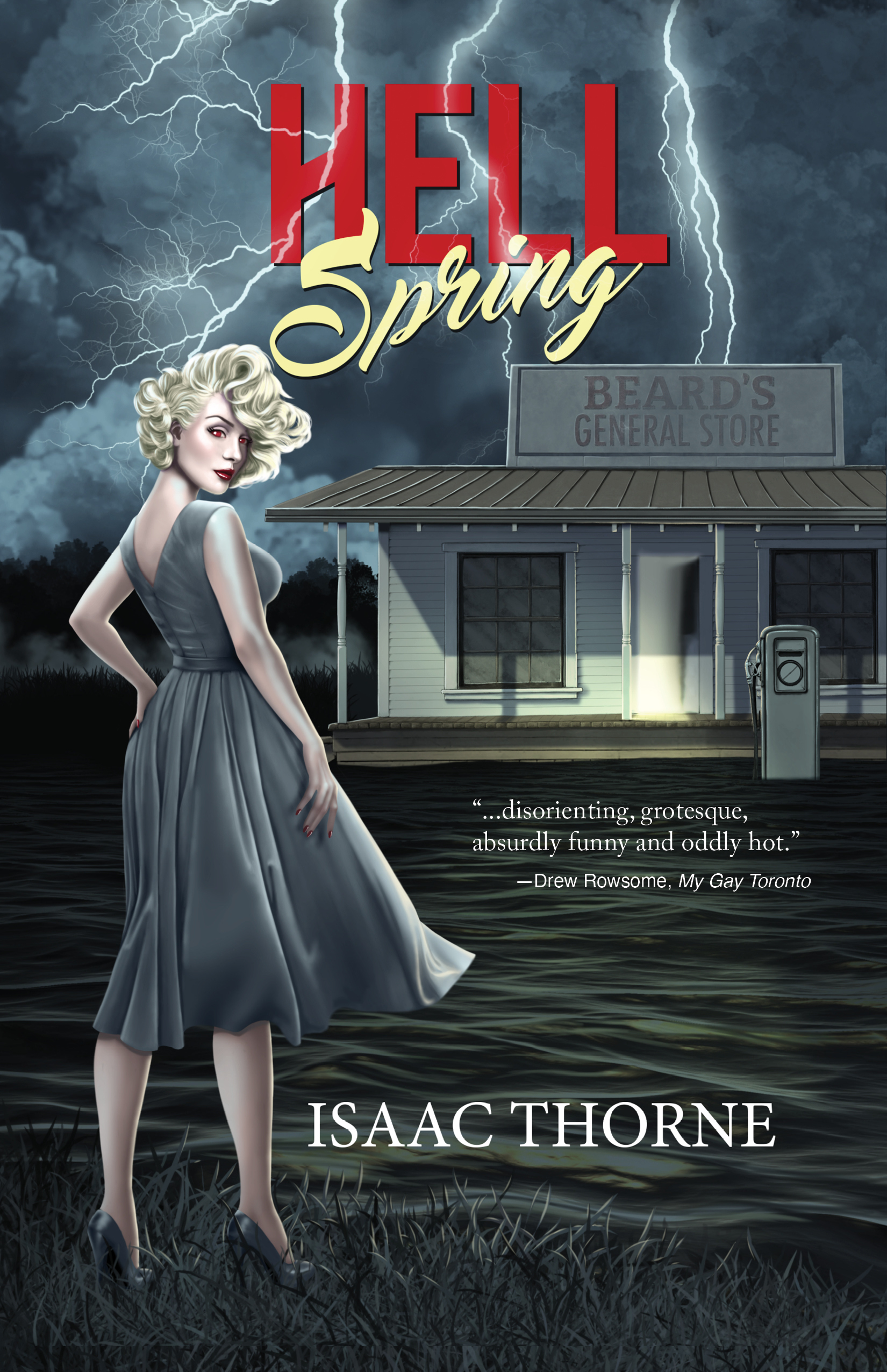 Cover of horror novel 'Hell Spring' by Isaac Thorne